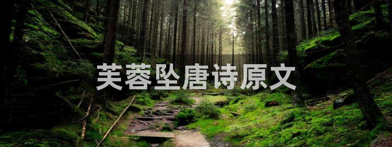 喵趣漫画网页官网：芙蓉坠唐诗原文